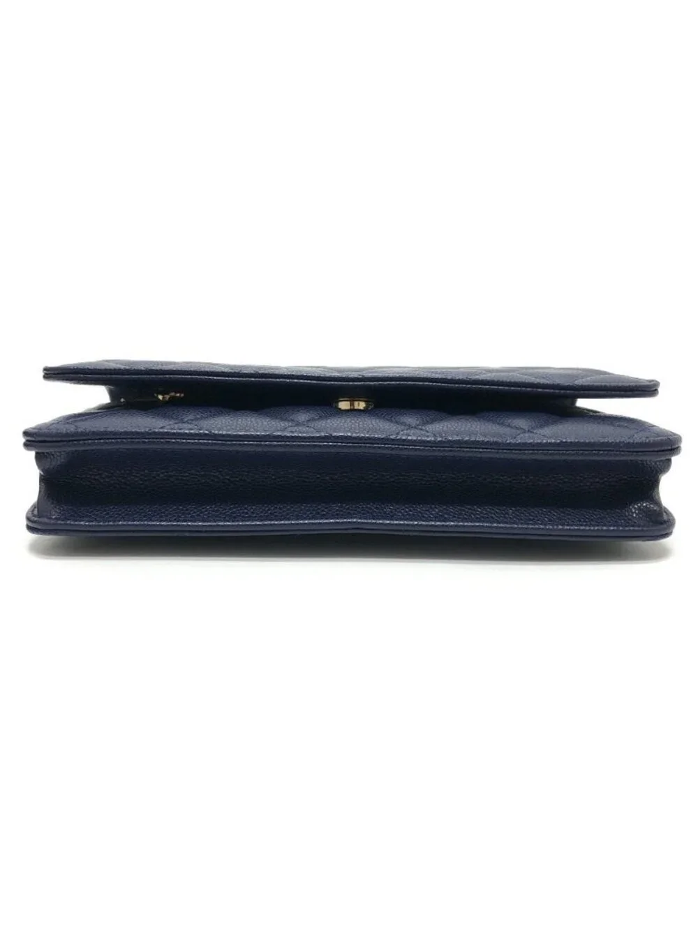 Chanel Shoulder Bag CC Logo Classic Caviar Leather Blue